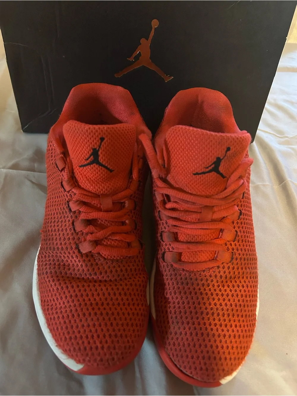 Jordan Men’s Red Mesh Low-Top Basketball Shoes